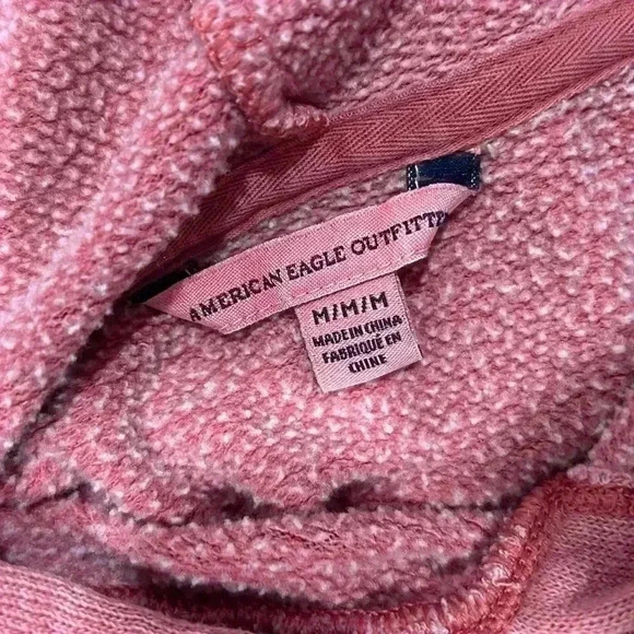 American Eagle Vintage Wash Red Hoodie Sweatshirt Pullover Hooded Size M - Picture 4 of 8